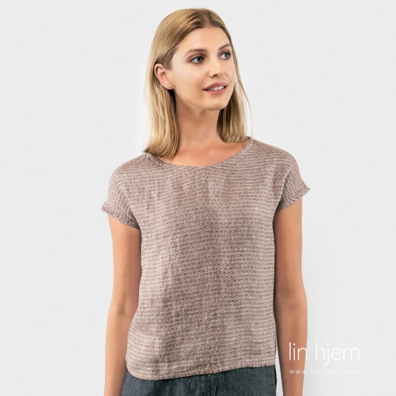 Brun bluse av lin, saint tropez.