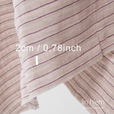 100% linstoff i rosa og lilla striper.
