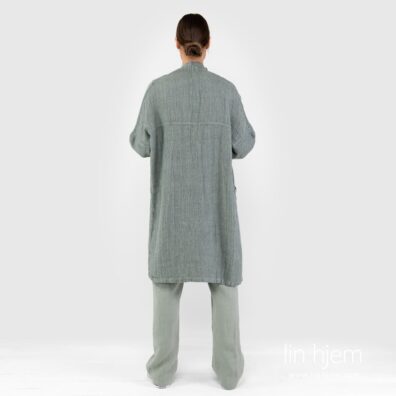 Grønn cardigan av 100% lin.