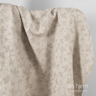Jacquard lin bomullsstoff i beige farge