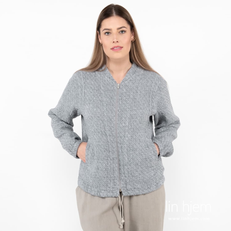 MANGA grå bomber-stil linjakke