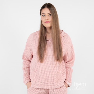 ALFI rosa halvlin hoodie med lange ermer