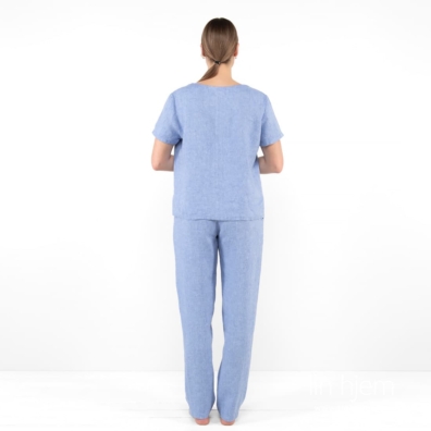 LILLY blå linbluse, baksiden