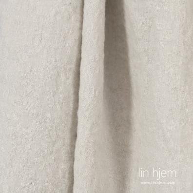 Lin-ull stoff beige mønstret vasket, mykt, skånsomt