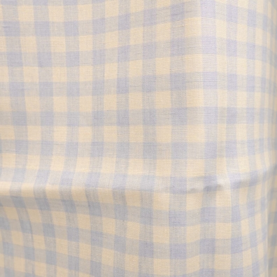 Linstoff med blåaktig grå og gulaktige ruter 150cm bredt
