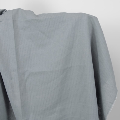 Linstoff blågrått med transparente striper