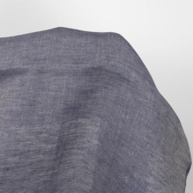Linstoff gråblåmelert 180cm bredt