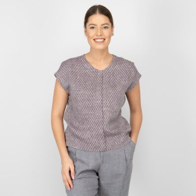 GAMBITA lilla linbluse