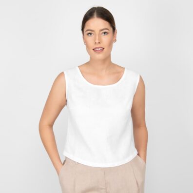 MYLA hvit linbluse