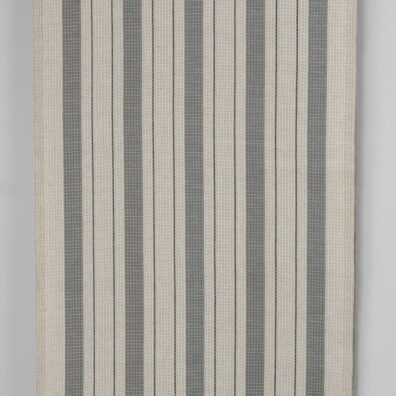 Beige halvlin håndkle stoff med grå striper "vaffel"