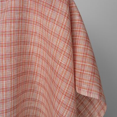 Linstoff med oransje ruter 150cm bredt