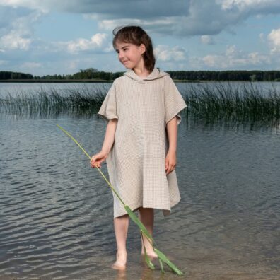 BINGO halvlin poncho beige
