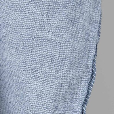 Bredt halvlin stoff denimblått-knallhvitt melert vasket